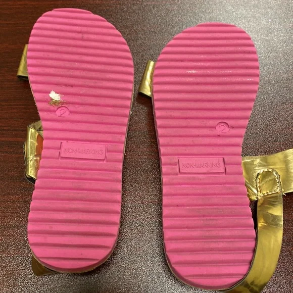 Lilly Pulitzer for Target Gold Sandals Size 2 - Picture 4 of 6